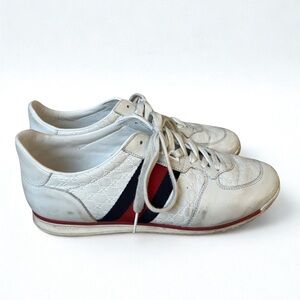 Gucci GG Guccissima Womens White Leather Sneakers